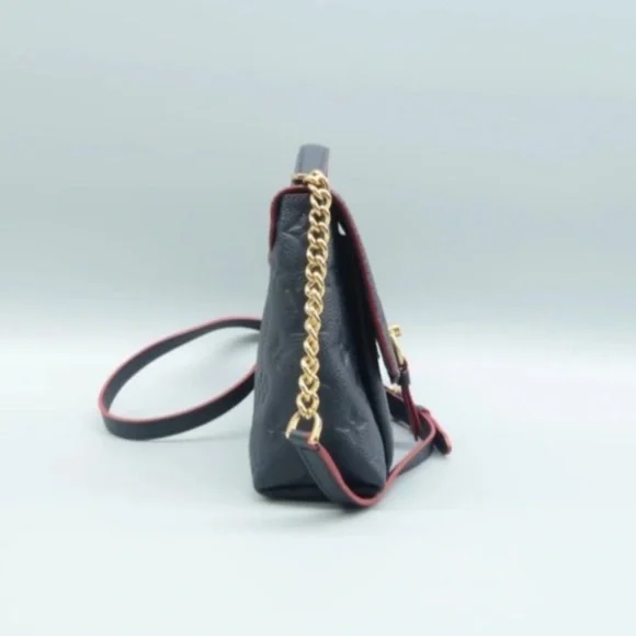 100% Authentic Louis Vuitton Blanche Navy Monogram Empreinte Leather Satchel Bag - Picture 4 of 12